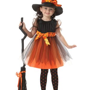 Halloween Orange Witch Costume for Kid Halloween