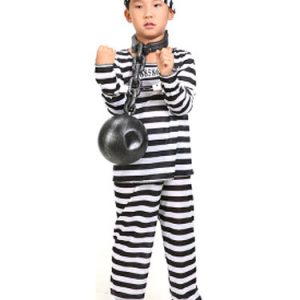 Halloween Prisoner Costume Stripe Convict Costume For Kids Halloween