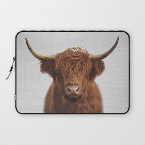 Highland Cow - Colorful Computer Cover by Gal Design - Laptop Sleeve - 13"