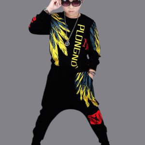 Hip Hop Dance Costume Kids Street Dancing Boys Sweatshirt Top Pants Set Halloween