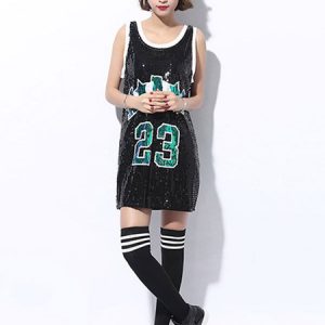 Hip Hop Dance Costumes Letter Sequin Women Street Dancing Costume