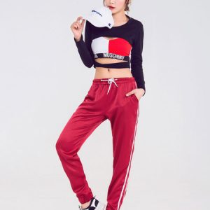 Hip Hop Dance Costumes Woman Letters Print Street Dancing Costume