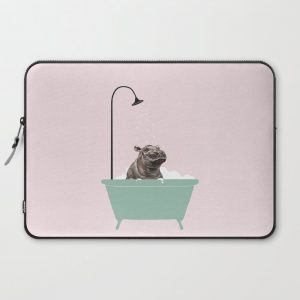 Hippo Enjoying Bubble Bath Computer Cover by Big Nose Work - Laptop Sleeve - 15"