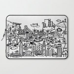 Hong Kong Creative Doodle Computer Cover by Karen Aruba - Laptop Sleeve - 15"