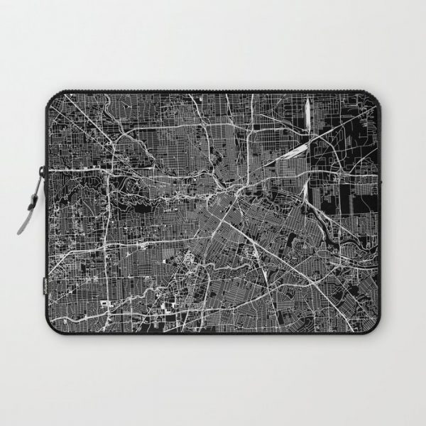 Houston Black Map Computer Cover by multipliCITY - Laptop Sleeve - 13"