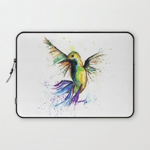 Humming Bird - Ribbons Computer Cover by Whitehouse Art - Laptop Sleeve - 13"