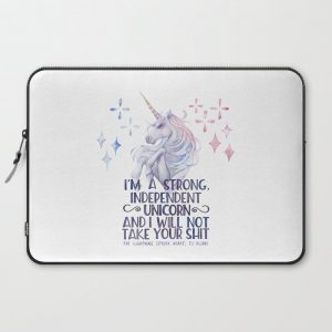 I am a strong independent unicorn - The lightning struck heart Computer Cover by dorothyreads - Laptop Sleeve - 15"