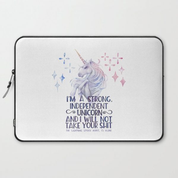 I am a strong independent unicorn - The lightning struck heart Computer Cover by dorothyreads - Laptop Sleeve - 15"