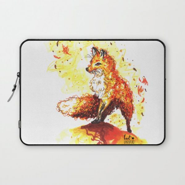 Illustration Renard Automne Orange - Autumn Fox de Lucille Bertrand Computer Cover by Lul'univers - Lucille Bertrand - Laptop Sleeve - 13"