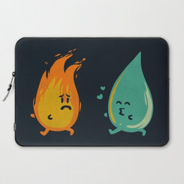 Impossible Love (fire and water kiss) Computer Cover by Picomodi - Laptop Sleeve - 15"