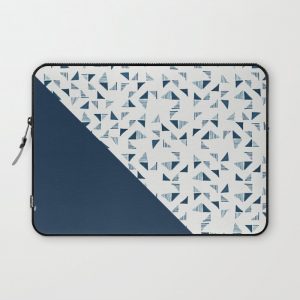 Indigo Triangles #society6 #pattern #indigo Computer Cover by DesigndN - Laptop Sleeve - 13"