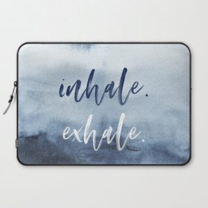 Inhale Exhale Computer Cover by greenhouseprints - Laptop Sleeve - 15"