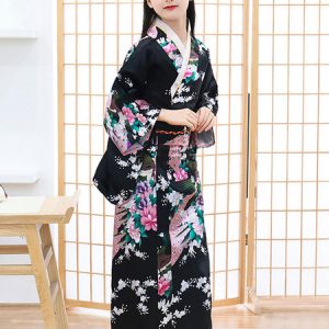 Japanes Costumes Kid's Kimono Black Polyester Dress Oriental Women's Set Holidays Costumes