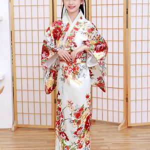 Japanes Costumes Kid's Kimono White Polyester Dress Oriental Women's Set Holidays Costumes