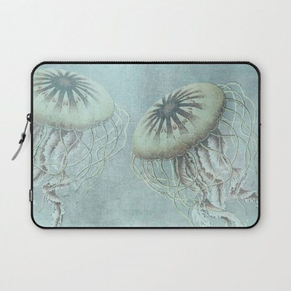 Jellyfish Underwater Aqua Turquoise Art Computer Cover by LebensART - Laptop Sleeve - 13"