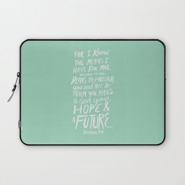 Jeremiah 29: 11 x Mint Computer Cover by AnointedHome - Laptop Sleeve - 13"