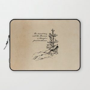 John Muir - The clearest way into the universe is through a forest wilderness Computer Cover by fivepennystudio - Laptop Sleeve - 13"