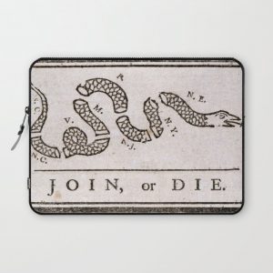 Join or Die Computer Cover by Vintage Hunter - Laptop Sleeve - 13"