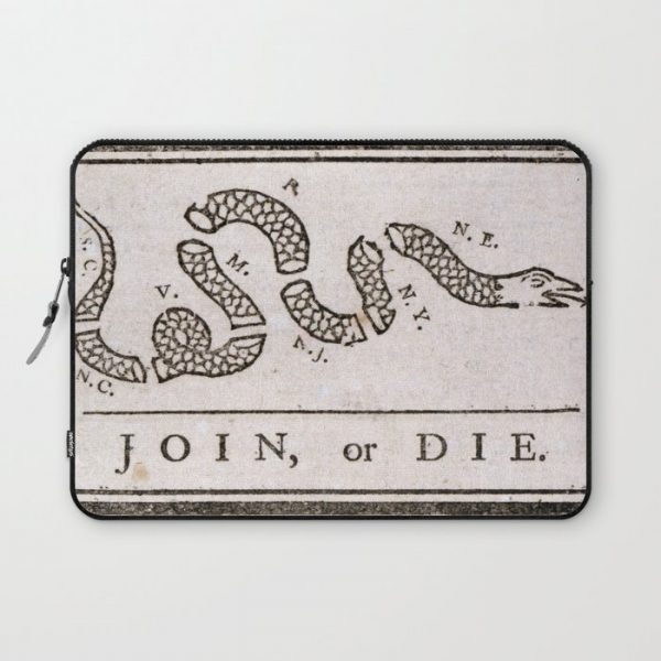 Join or Die Computer Cover by Vintage Hunter - Laptop Sleeve - 13"