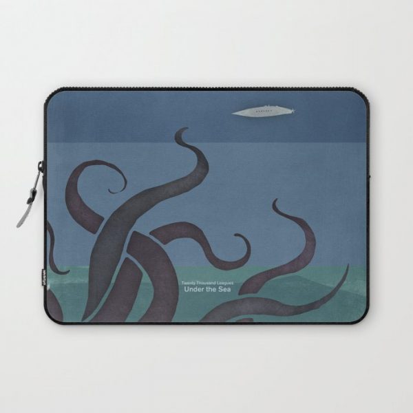 Jules Verne's Twenty Thousand Leagues Under the Sea - Minimalist literary design, literary gift Computer Cover by RedHill Studio - Laptop Sleeve - 13"