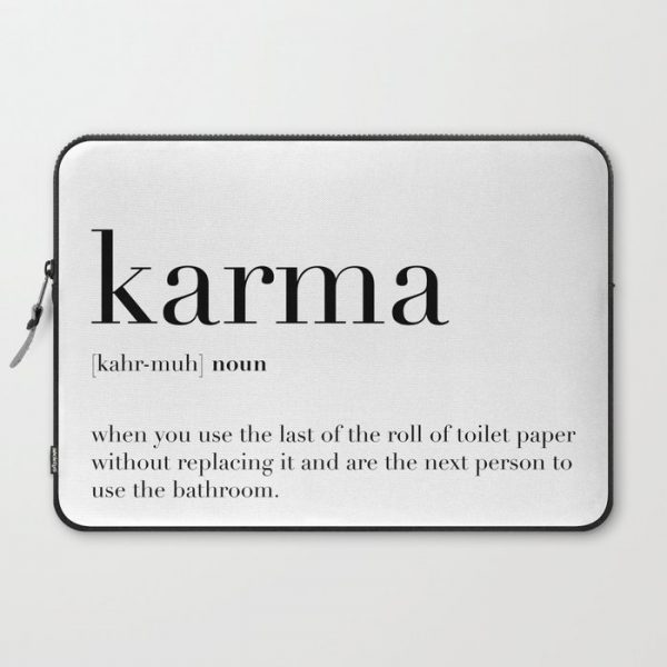 Karma Definition Computer Cover by WHITE MOTH - Laptop Sleeve - 15"