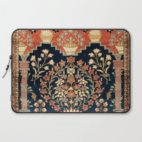 Kashan Poshti Antique Central Persian Rug Print Computer Cover by Vicky Brago-MitchellA(r) - Laptop Sleeve - 15"