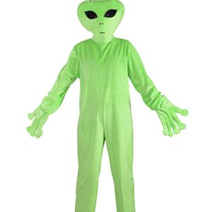 Kid Alien Kigurumi Green Short Plush Halloween Costume Jumpsuit