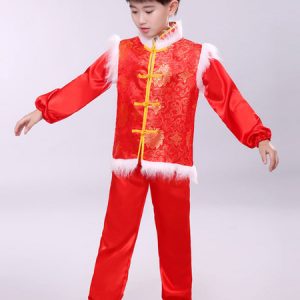 Kid Chinese Costumes Red Dance Outfit Nice Carnival Costumes