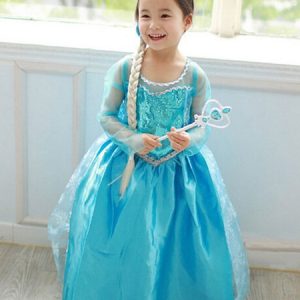 Kids Christmas Cosplay Frozen Princess Elsa Dress Cotton Kids Cosplay Costumes