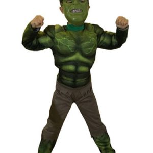 Kids' Halloween Costume Boys Atrovirens Hulk Roman Knit Cosplay Jumpsuit With Mask Halloween