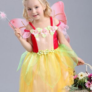 Kids' Halloween Costume Girls Yellow Genie Organza Classic Dresses Halloween