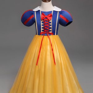 Kid's Halloween Costume Snow White Princess Yellow Dresses For Girls Halloween