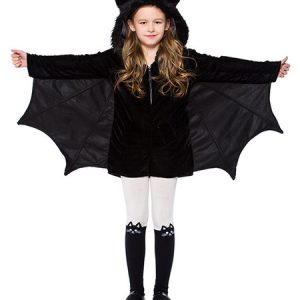 Kids Halloween Costumes Bat Black Kid Jumpsuit