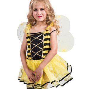 Kids Halloween Costumes Bee Ruffle Kid Dress Headwear