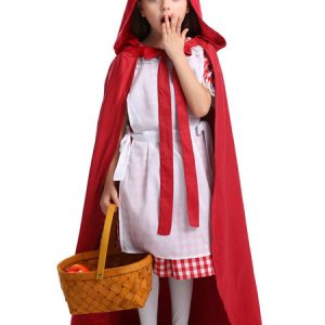 Kids Halloween Costumes Red Riding Hood Cotton Kid's Cloak Dress Hat