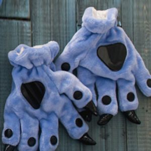 Kigurumi Pajama Black Claw Bear Onesie Gloves Flannel Kigurumi Cosplay Costume For Women Halloween