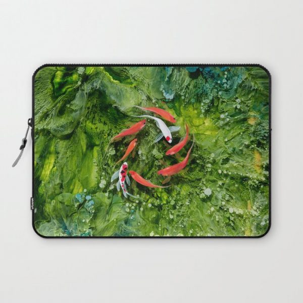 Koi fish on colorful background Computer Cover by Ti Ay - Laptop Sleeve - 13"