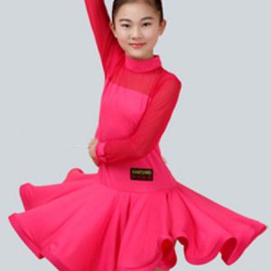 Latin Dance Costume Mint Green Kids Ballroom Dance Dresses For Girls