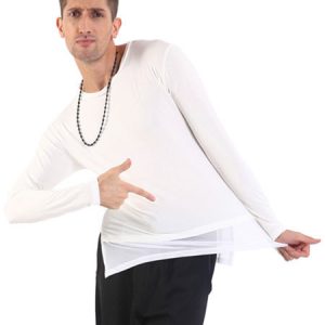 Latin Dance Costume White Men Performance Top Dancing Wear Halloween