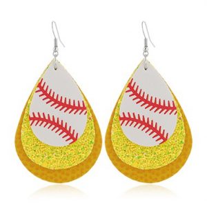 Layered Yellow Sequin Detail Earring Set - One Size