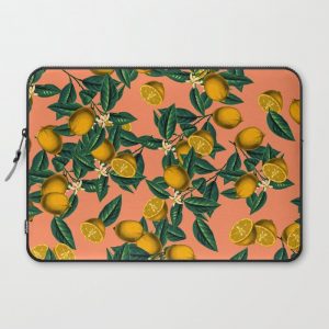 Lemon and Leaf Computer Cover by Burcu Korkmazyurek - Laptop Sleeve - 15"