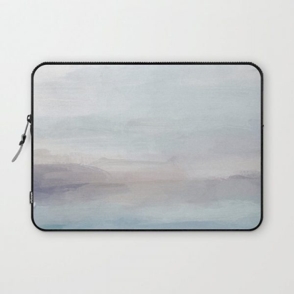 Light Gray, Mauve, Turquoise Aqua Blue Print Modern Wall Art, Abstract Painting Computer Cover by Rachel Elise - Laptop Sleeve - 13"