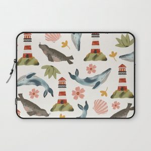 Lighthouses, Seals, and Whales Computer Cover by Oh Jess Marie - Laptop Sleeve - 13"