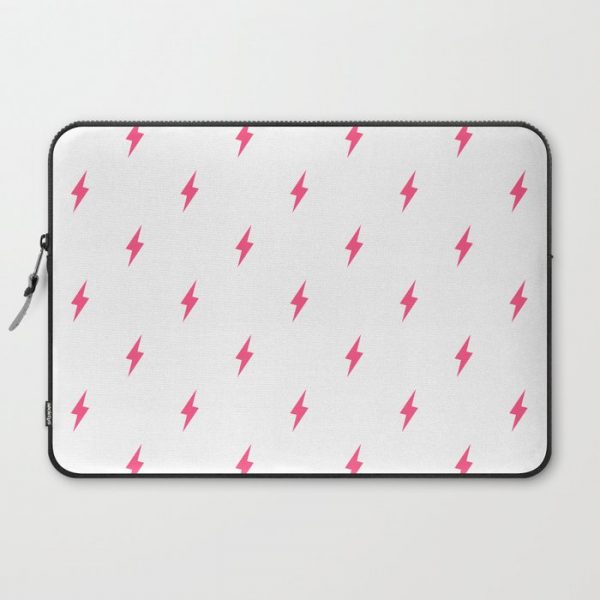 Lightning Bolt Pattern Pink Computer Cover by Nayla Smith - Laptop Sleeve - 15"