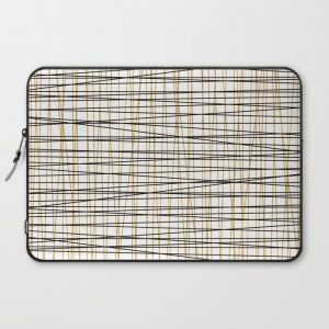 Line Art - Gold and Black Lines on White - Mix and Match with Simplicty of Life Computer Cover by Simplicity of life - Laptop Sleeve - 15"