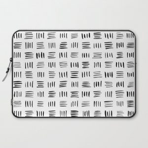 Lines on Lines // black Computer Cover by Rosewall Prints - Laptop Sleeve - 15"