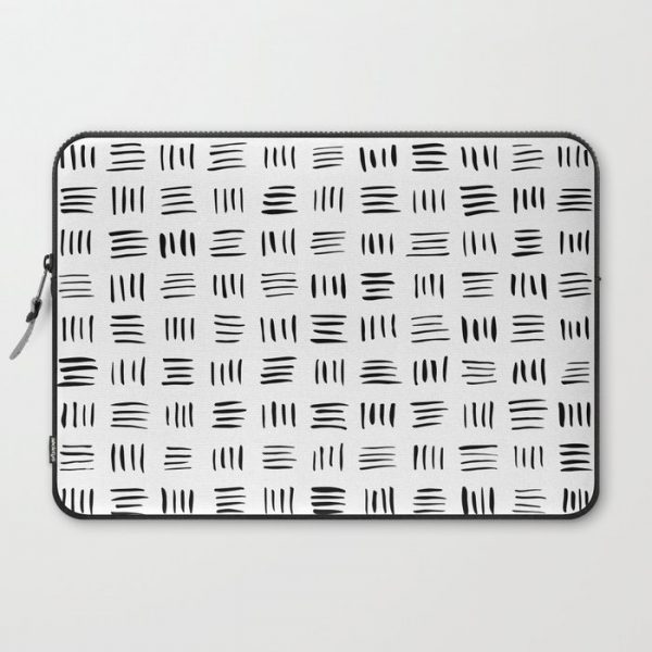 Lines on Lines // black Computer Cover by Rosewall Prints - Laptop Sleeve - 15"