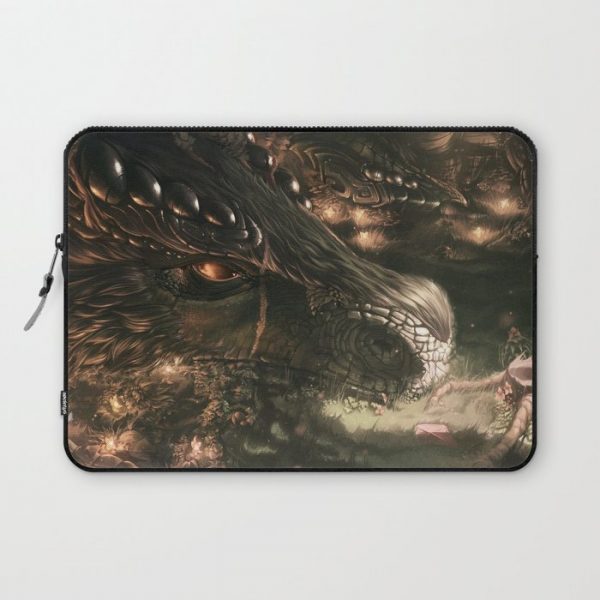 Little Girl and Her Dragon Laptop Sleeve by NoColorDesigns - Laptop Sleeve - 13"