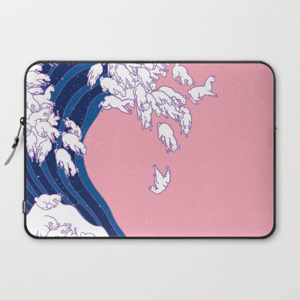 Llama Waves in Pink Computer Cover by Big Nose Work - Laptop Sleeve - 15"