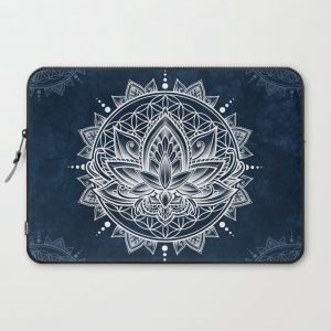 Lotus Mandala (white) Computer Cover by Angoes25 - Laptop Sleeve - 15"